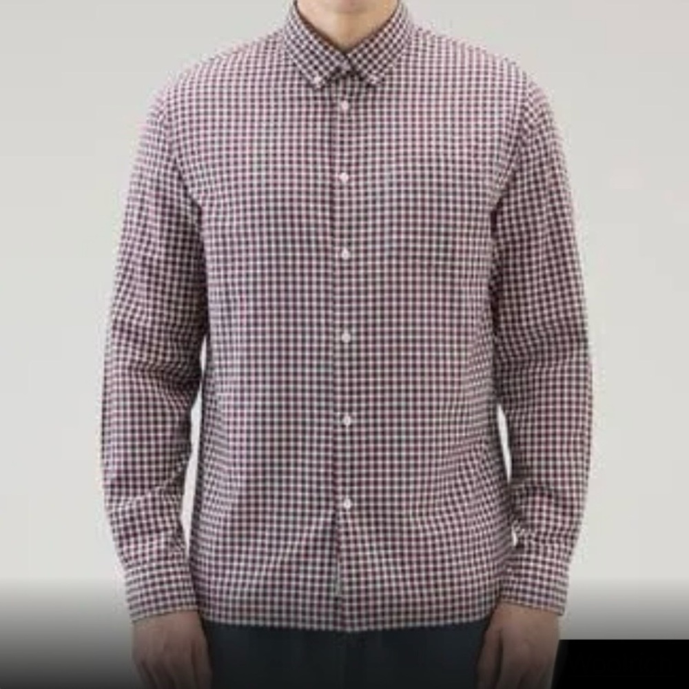 Woolrich Long Sleeve Shirt, Blue and Red Plaid, Size M Slim fit